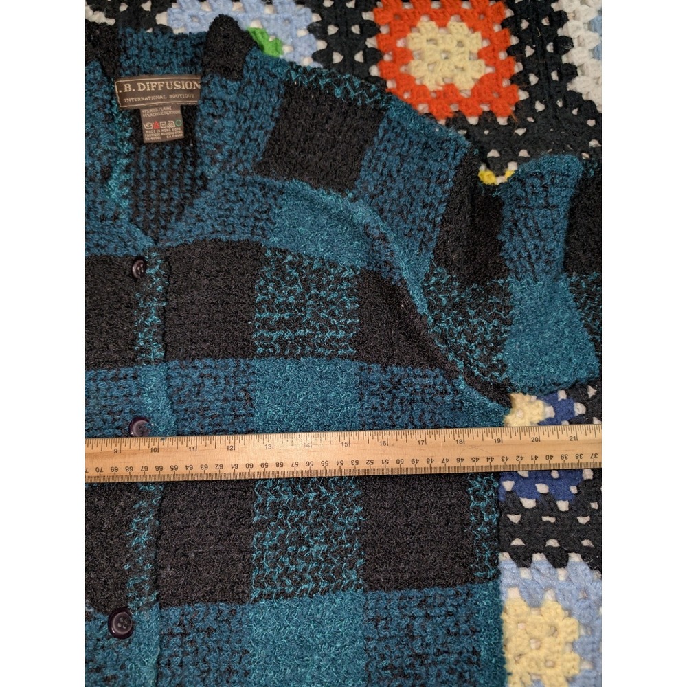 Vintage I.B. Diffusion Cardigan Sweater 1990's Wool Blend Women's Large - Picture 3 of 6